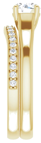 Sužadėtuvių Žiedas „Solitaire“ 585 Geltonojo Aukso Round 5.5mm (9)