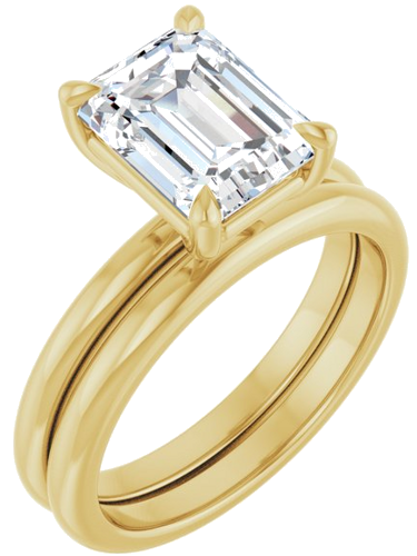 14K Yellow 9x7 mm Emerald Solitaire Engagement Ring Mounting (6)