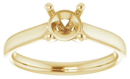 14K Yellow 6 mm Round Engagement Ring Mounting (3)