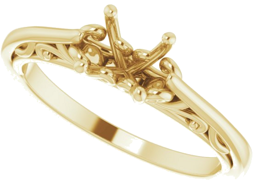 14K Yellow 5.8 mm Round Engagement Ring Mounting (9)
