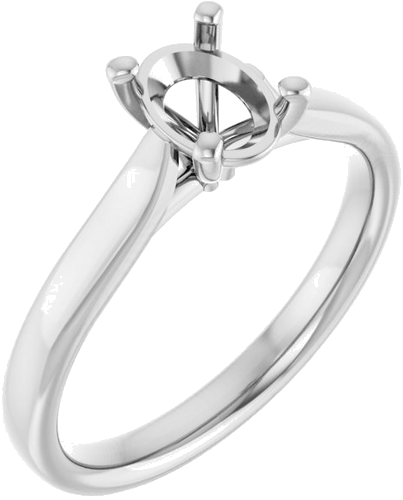 14K White 7x5 mm Oval Engagement Ring Mounting (1)