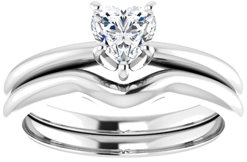 Sužadėtuvių Žiedas „Solitaire“ 950 Platinos Heart Shape 5mm (8)