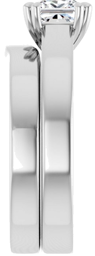 Platinum 5.5x5.5 mm Square Engagement Ring Mounting (9)