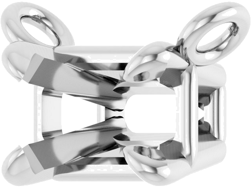 Sterling Silver 5x3 mm Emerald Claw Prong Necklace Center Mounting (2)