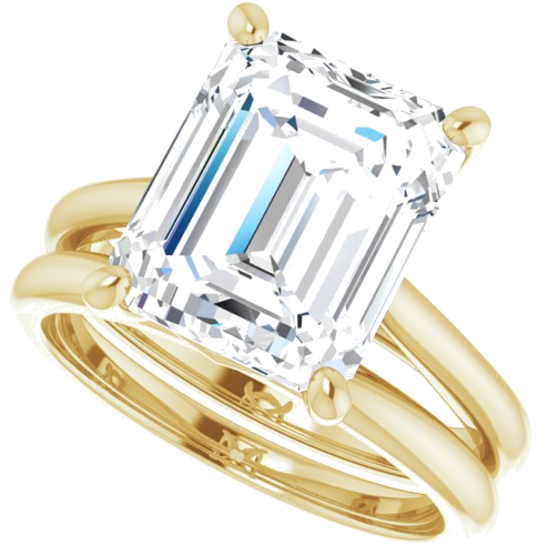 Sužadėtuvių Žiedas „Solitaire“ 585 Geltonojo Aukso Emerald 11mm x 9mm (10)