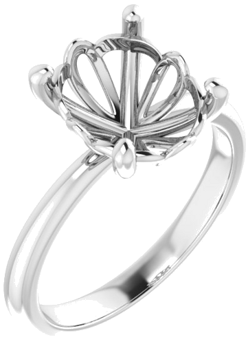 Sužadėtuvių Žiedas „Solitaire“ 585 Baltojo Aukso Oval 11mm x 9mm (1)