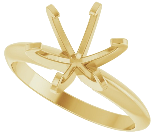 Sužadėtuvių Žiedas „Solitaire“ 585 Geltonojo Aukso Round 8.2mm (5)