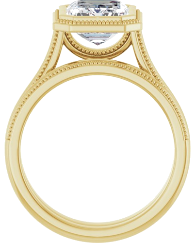 14K Yellow 9x7 mm Emerald Solitaire Engagement Ring Mounting (7)