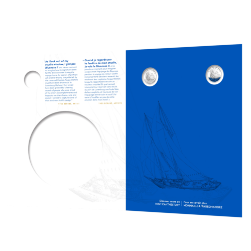 2021 Kanādas kuģu Bluenose Dollar BU monētu komplekts (4)