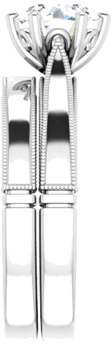 Platinum  7 mm Round Solitaire Engagement Ring Mounting (9)