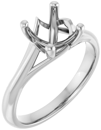 Sužadėtuvių Žiedas „Solitaire“ 585 Baltojo Aukso Cushion 7mm (1)