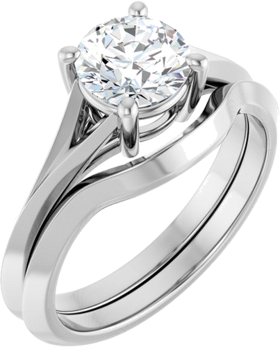 Sužadėtuvių Žiedas „Solitaire“ 585 Baltojo Aukso Round 6.5mm (6)