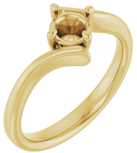 14K Yellow  5.2 mm Round Solitaire Engagement Ring Mounting (1)