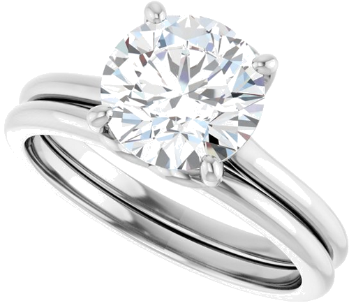 14K White  8 mm Round Solitaire Engagement Ring Mounting (10)