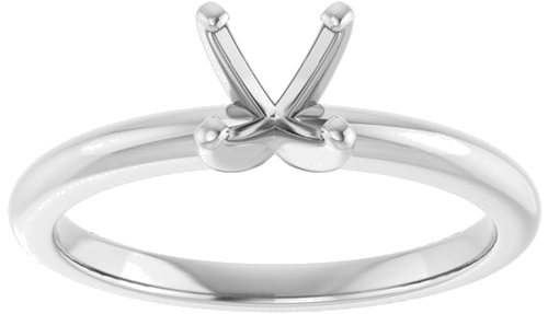 14K White  5.8 mm Round Solitaire Engagement Ring Mounting (3)