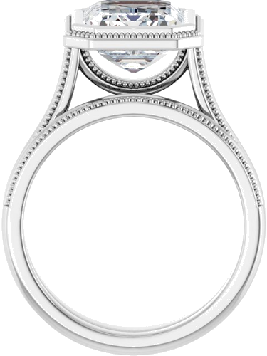 Sužadėtuvių Žiedas „Solitaire“ 585 Baltojo Aukso Emerald 10mm x 8mm (7)