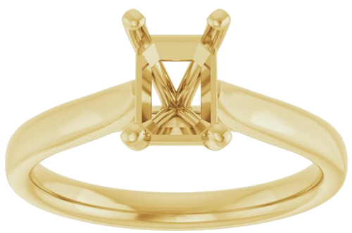 14K Yellow 7x5 mm Emerald Engagement Ring Mounting (3)