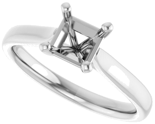 Sužadėtuvių Žiedas „Solitaire“ 585 Baltojo Aukso Square 5mm (5)