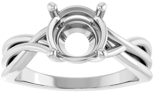 Platinum 8 mm Round Solitaire Engagement Ring Mounting (3)