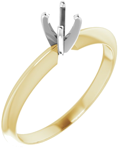 14K Yellow White 3.5-3.9 mm Round 4-Prong Light Solitaire Ring Mounting (1)