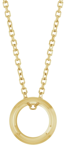 14K Yellow 7 mm Round Solitaire Bezel-Set 16-18  Necklace Mounting (1)