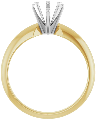 14K Yellow   White 9x5.5 mm Pear 6-Prong Ring Mounting (2)