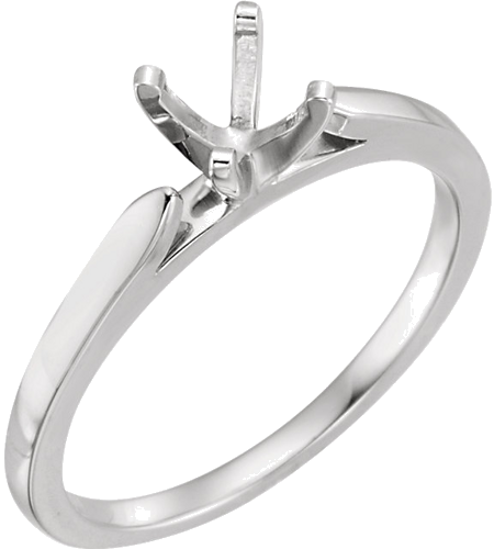 14K White 5.2 mm Round Engagement Ring Mounting (1)