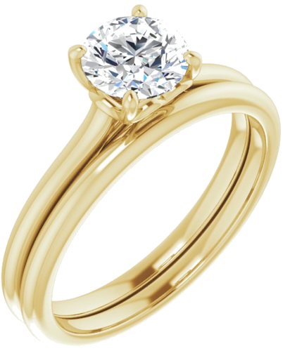 14K Yellow  6 mm Round Solitaire Engagement Ring Mounting (6)