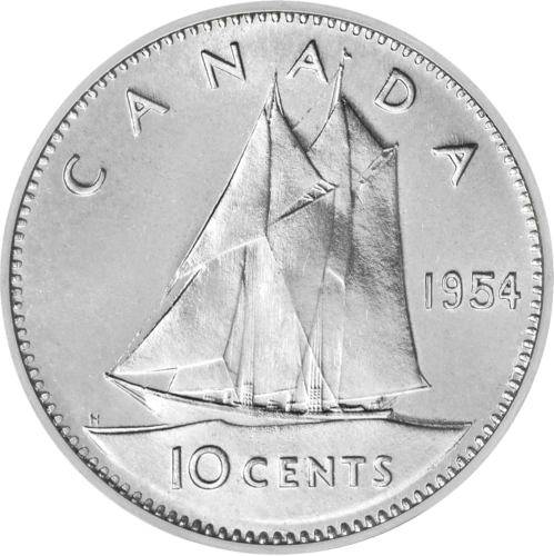 10 cents Elizabeth II (1953-1964) Canada Silver Coin (type 4) (1)