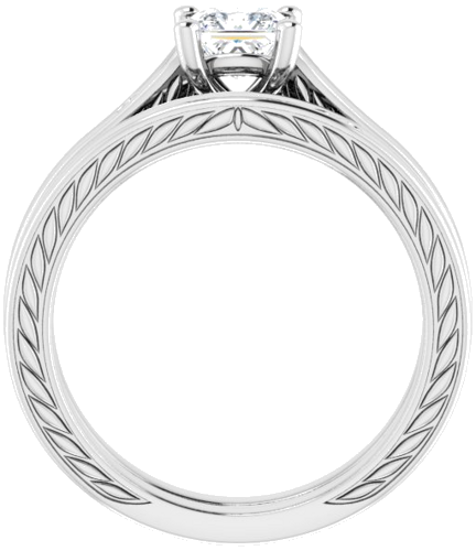 14K White 4.5x4.5 mm Square Engagement Ring Mounting (7)