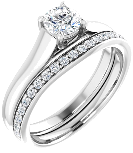 14K White 4.8 mm Round Solitaire Engagement Ring Mounting (6)