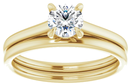 14K Yellow  5.2 mm Round Solitaire Engagement Ring Mounting (8)