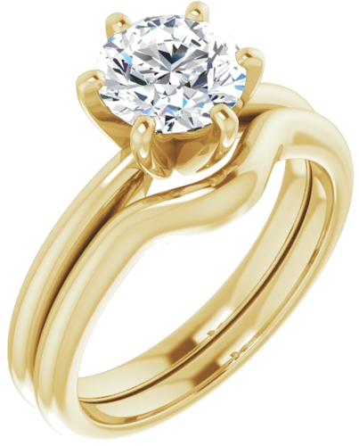 14K Yellow  7 mm Round Solitaire Engagement Ring Mounting (6)