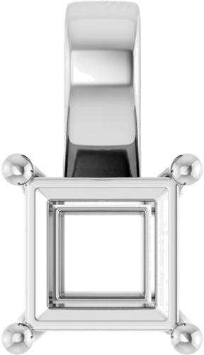 14K White 6 mm Square Pendant Mounting (1)