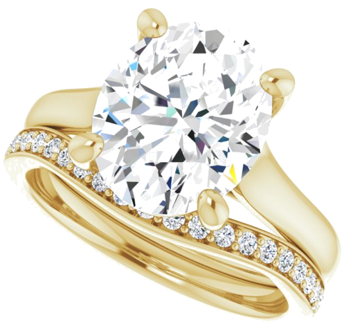14K Yellow 11x9 mm Oval Solitaire Engagement Ring Mounting (10)