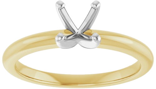 14K Yellow   White  5.8 mm Round Solitaire Engagement Ring Mounting (3)