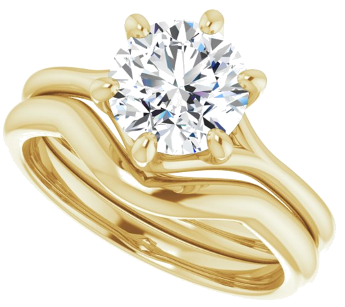 Sužadėtuvių Žiedas „Solitaire“ 417 Geltonojo Aukso Round 7.4mm (10)