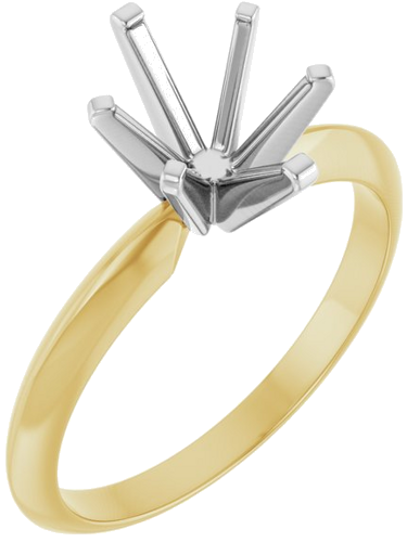 Sužadėtuvių Žiedas „Solitaire“ 585 Baltojo Ir Geltonojo Aukso Oval 9mm x 7mm (1)