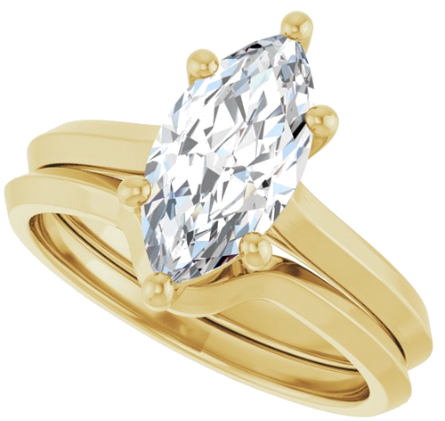 14K Yellow 12x6 mm Marquise Solitaire Engagement Ring Mounting (10)