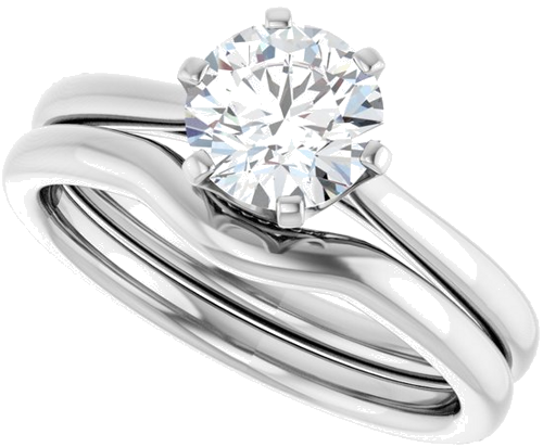 Sužadėtuvių Žiedas „Solitaire“ 585 Baltojo Aukso Round 6.5mm (10)