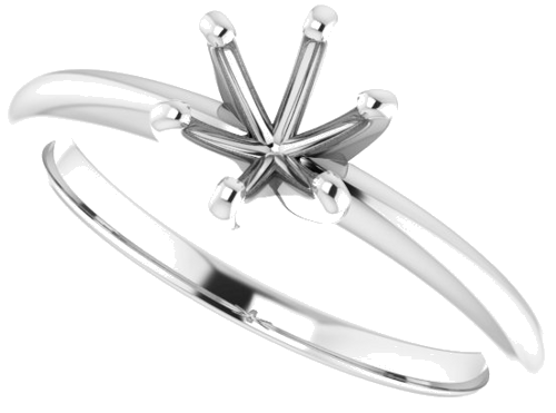 14K White  5.8 mm Round Solitaire Engagement Ring Mounting (5)
