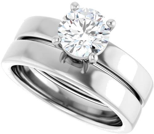 10K White 6.5 mm Round Solitaire Engagement Ring Mounting (10)