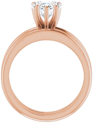 14K Rose  7x7 mm Heart Solitaire Engagement Ring Mounting (7)