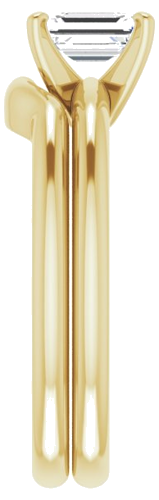 Sužadėtuvių Žiedas „Solitaire“ 585 Geltonojo Aukso Emerald 6mm x 4mm (9)