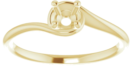 14K Yellow 4.1 mm Round Engagement Ring Mounting (3)