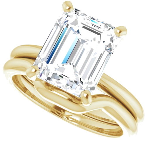 14K Yellow  10x8 mm Emerald Solitaire Engagement Ring Mounting (10)