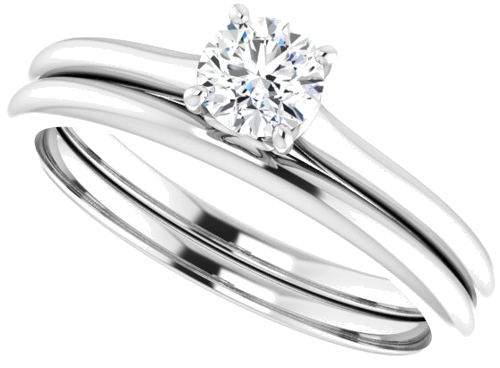 14K White  4.4 mm Round Solitaire Engagement Ring Mounting (10)