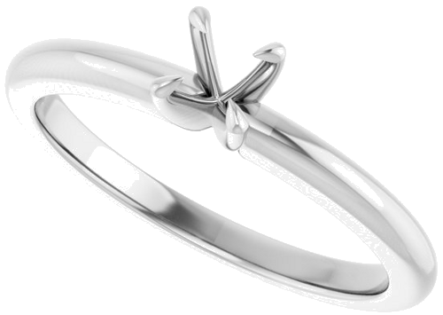 Sužadėtuvių Žiedas „Solitaire“ 585 Baltojo Aukso Round 4.1mm (5)