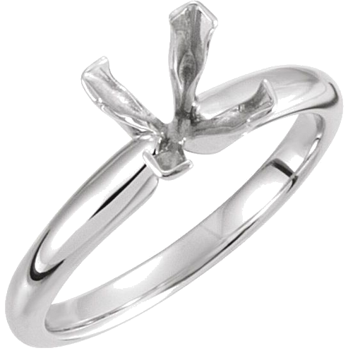 14K White 6 mm Square Solitaire Ring Mounting (1)