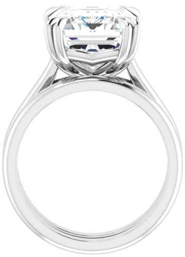 Platinum 12x10 mm Emerald Solitaire Engagement Ring Mounting (7)